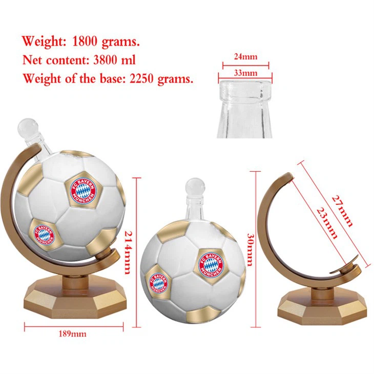 Football-shaped Glass Bottle